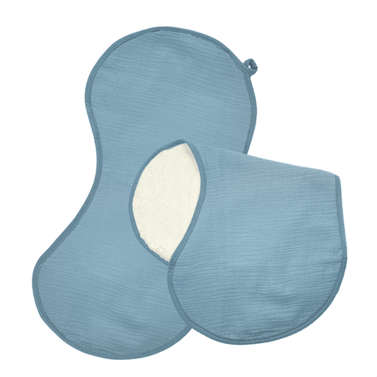 Blauwe schouderdoeken van Smikkels met hydrofiele zijde en badstof zijde