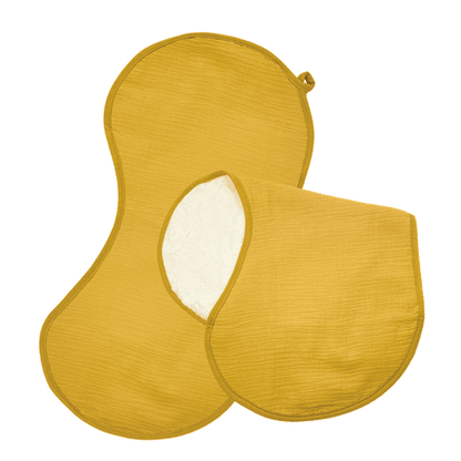 Gele schouderdoeken van Smikkels met hydrofiele zijde en badstof zijde