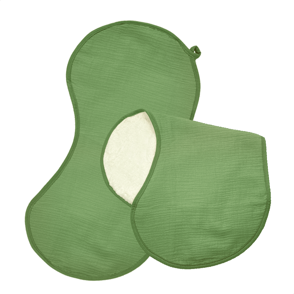 Groene schouderdoeken van Smikkels met hydrofiele zijde en badstof zijde