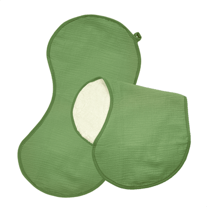 Groene schouderdoeken van Smikkels met hydrofiele zijde en badstof zijde