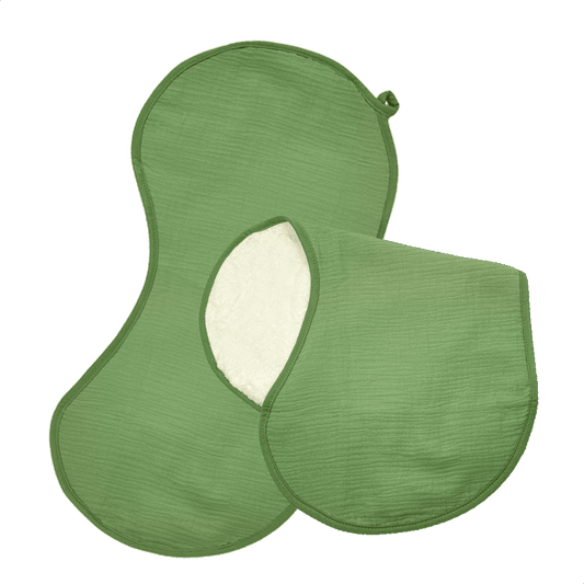 Groene schouderdoeken van Smikkels met hydrofiele zijde en badstof zijde