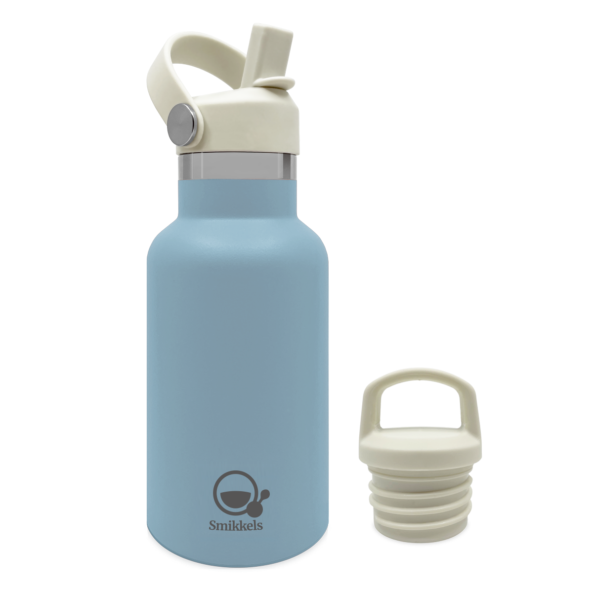Smikkels RVS thermos drinkfles 350ml blauw