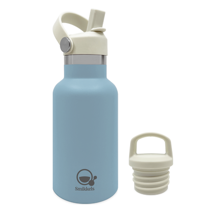Smikkels RVS thermos drinkfles 350ml blauw