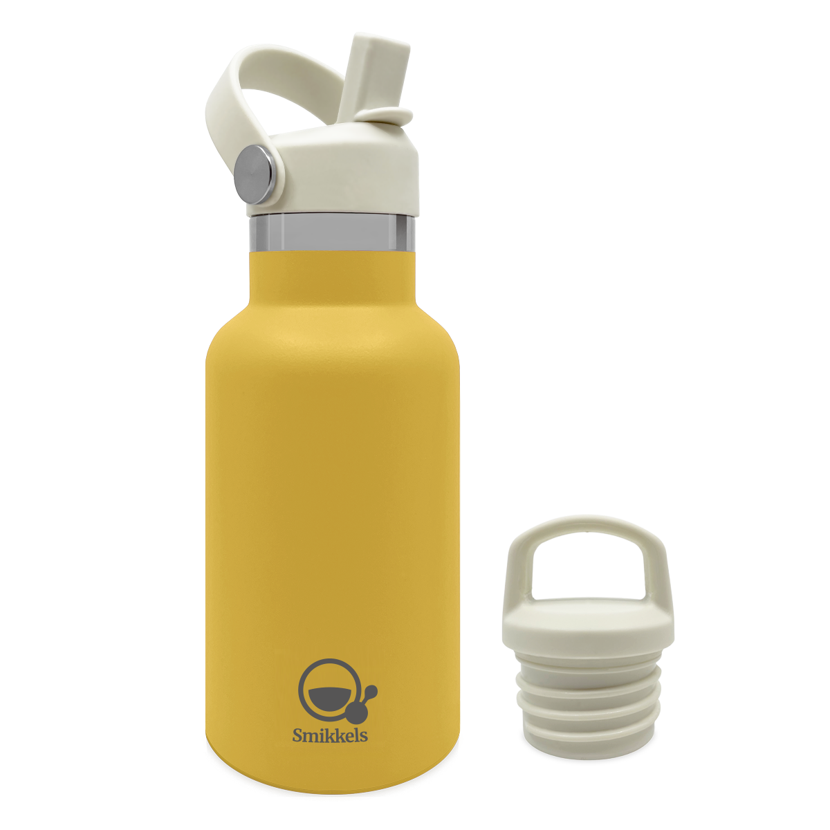 Smikkels RVS thermos drinkfles 350ml geel