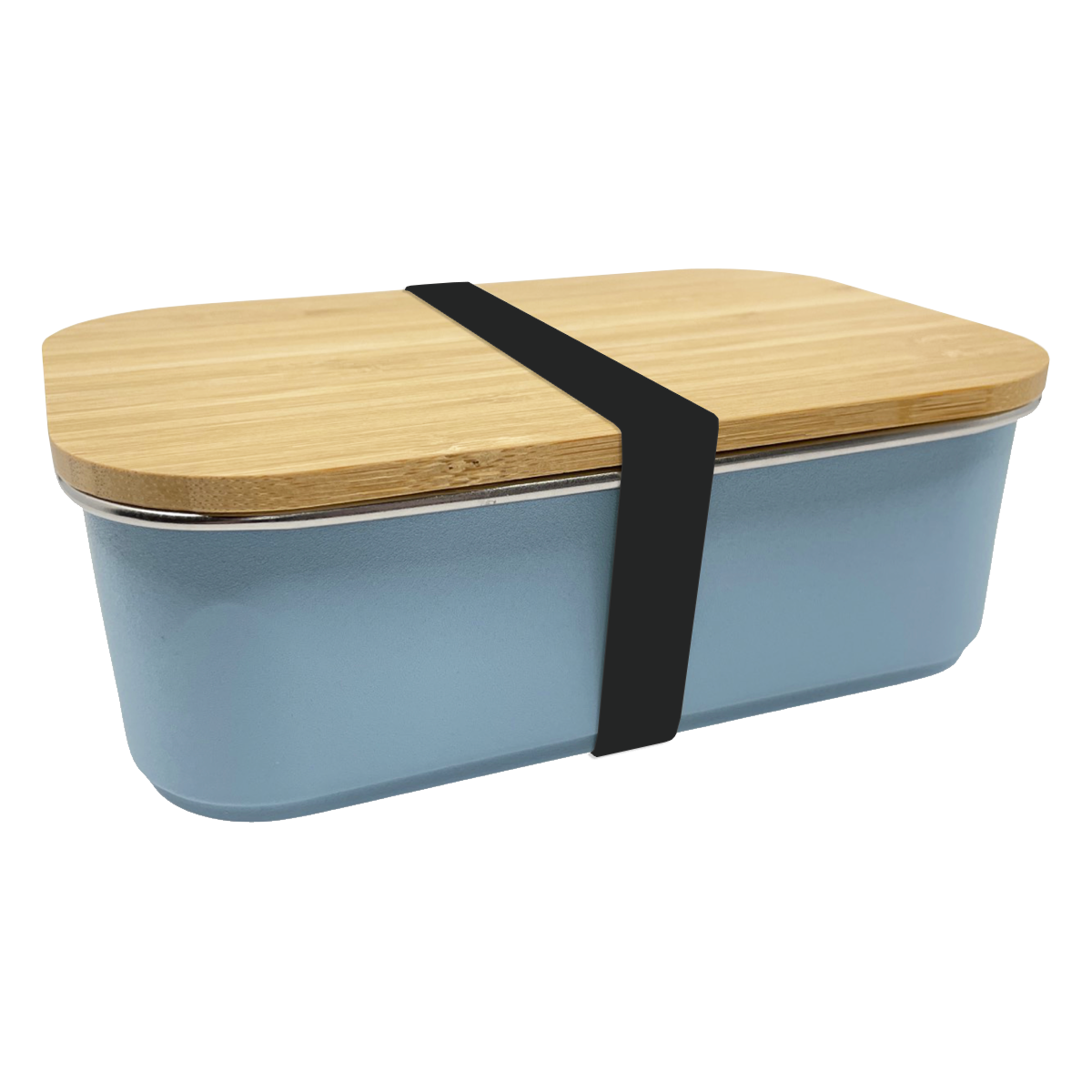 Blauwe Smikkels RVS lunchbox met zwarte elastiek