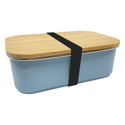 Blauwe Smikkels RVS lunchbox met zwarte elastiek
