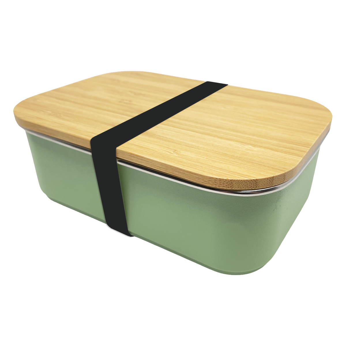 Groene Smikkels RVS lunchbox met zwarte elastiek