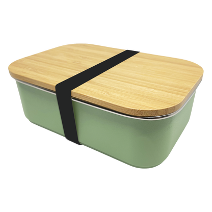 Groene Smikkels RVS lunchbox met zwarte elastiek