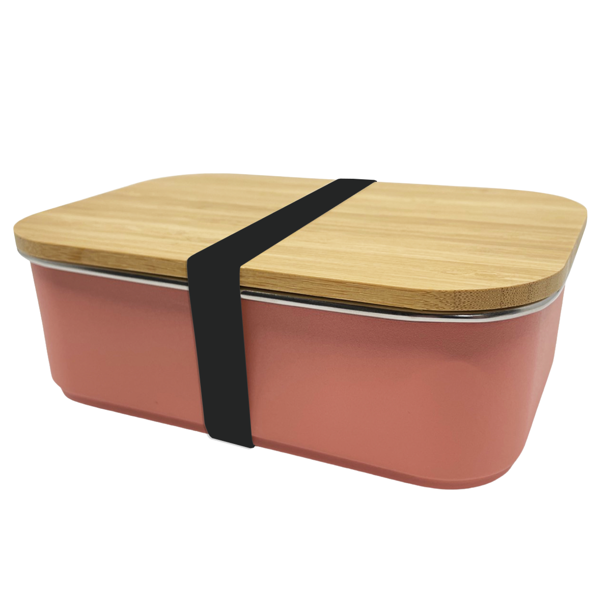 Roze Smikkels RVS lunchbox met zwarte elastiek