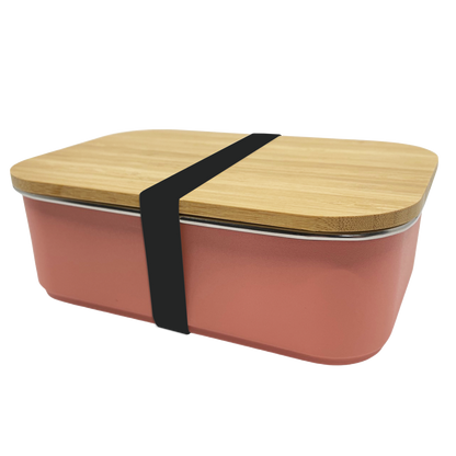 Roze Smikkels RVS lunchbox met zwarte elastiek