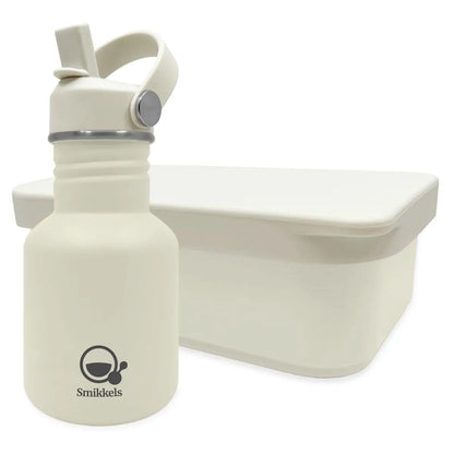 Smikkels RVS Lunchset met siliconen deksel - Wit