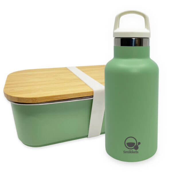 Set RVS lunchbox met thermos drinkfles - Groen