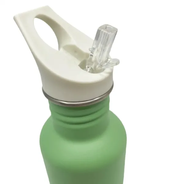 Thermosfles 350ml groen met rietjesdop wit - Smikkels