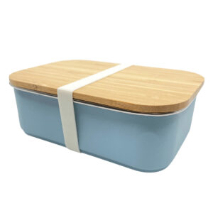 RVS Lunchbox 900ml blauw Smikkels Broodtrommel zijkant