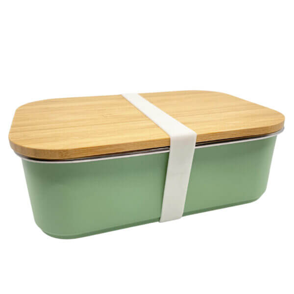 RVS Lunchbox 900ml groen Smikkels Broodtrommel zijkant