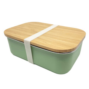 RVS Lunchbox 900ml groen Smikkels Broodtrommel zijkant