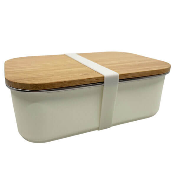 RVS Lunchbox 900ml wit Smikkels Broodtrommel zijkant