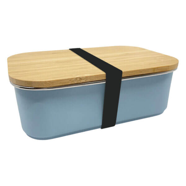 Lunchbox blauw 900ml elastiek zwart Smikkels