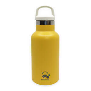 RVS thermos drinkfles rvs thermosfles geel Smikkels 350ml