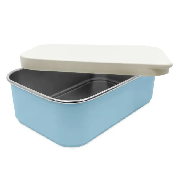 Smikkels RVS lunchbox met siliconen deksel blauw