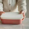 Smikkels lunchbox met siliconen deksel roze