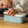 Smikkels lunchbox met siliconen deksel blauw