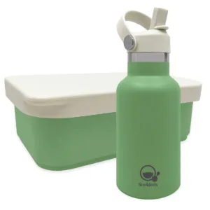 RVS lunchset thermos/siliconen - Groen