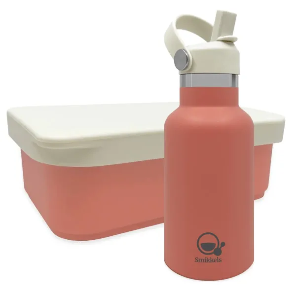 RVS lunchset thermos/siliconen - Roze