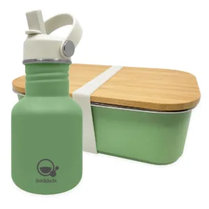 RVS Lunchset met vernieuwde rietjesdop - Groen